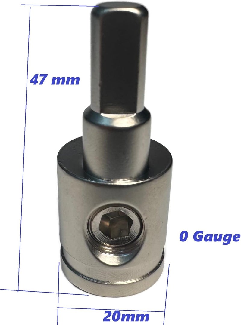 LABOBOLE Heavy-Duty Brass Amp Input Reducers (1/0 AWG to 4 AWG) - Set of 2 with Heat Shrink Tubing for Car Audio Accessories - Image 3
